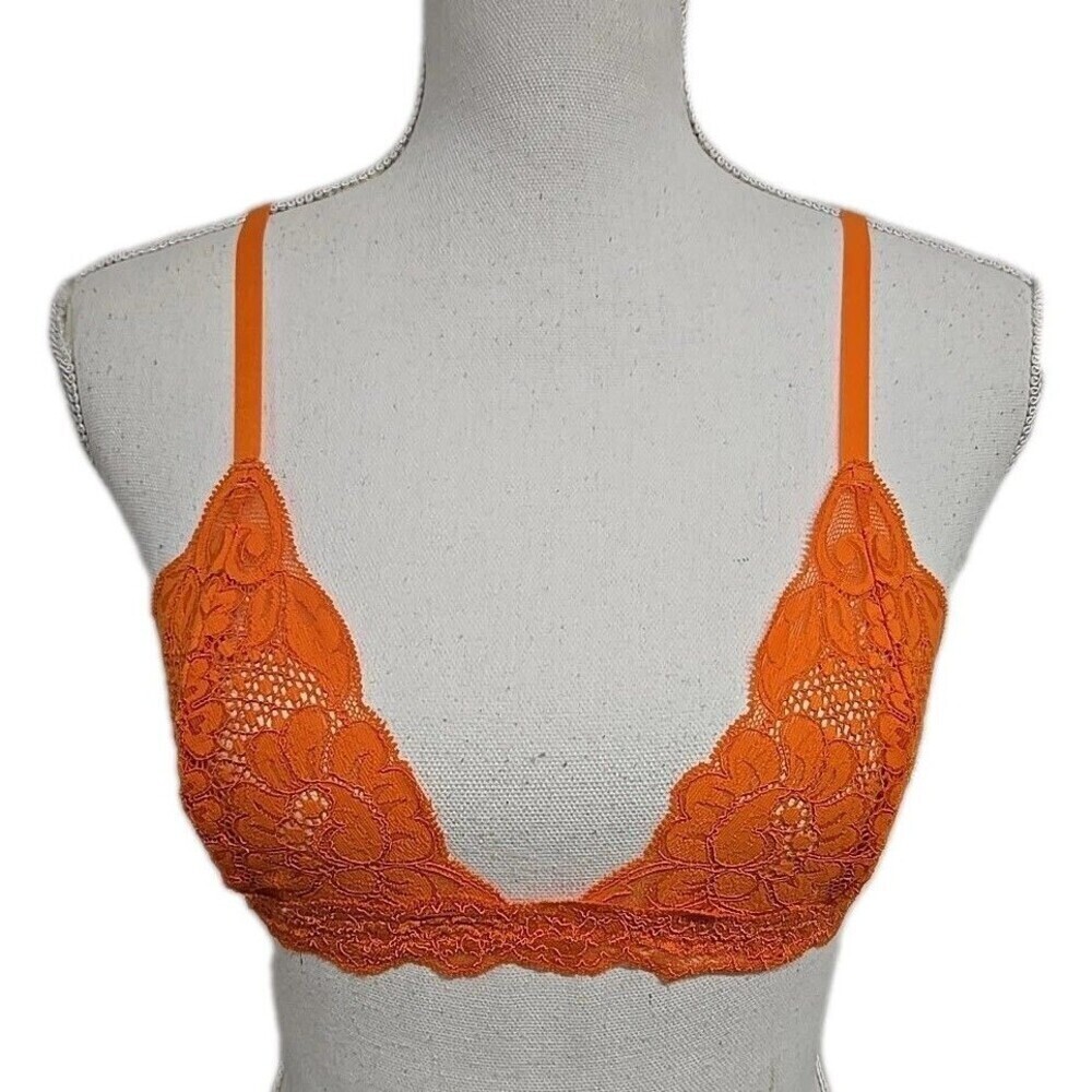 Free‎ People HAH We Are HAH Chi Bralittle Lace Bralette Burnt Orange Size S